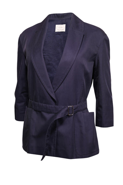 Current Boutique-Agnona - Navy Blazer w/ Removable Belt Sz 4
