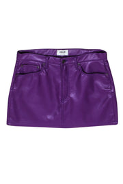 Current Boutique-Agolde - Purple Recycled Leather Mini Skirt Sz 10