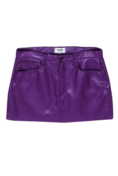 Current Boutique-Agolde - Purple Recycled Leather Mini Skirt Sz 10
