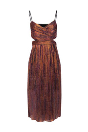 Current Boutique-Aidan Mattox - Rose Gold, Pink, Blue, & Black Metallic Stirpe Dress Sz 10