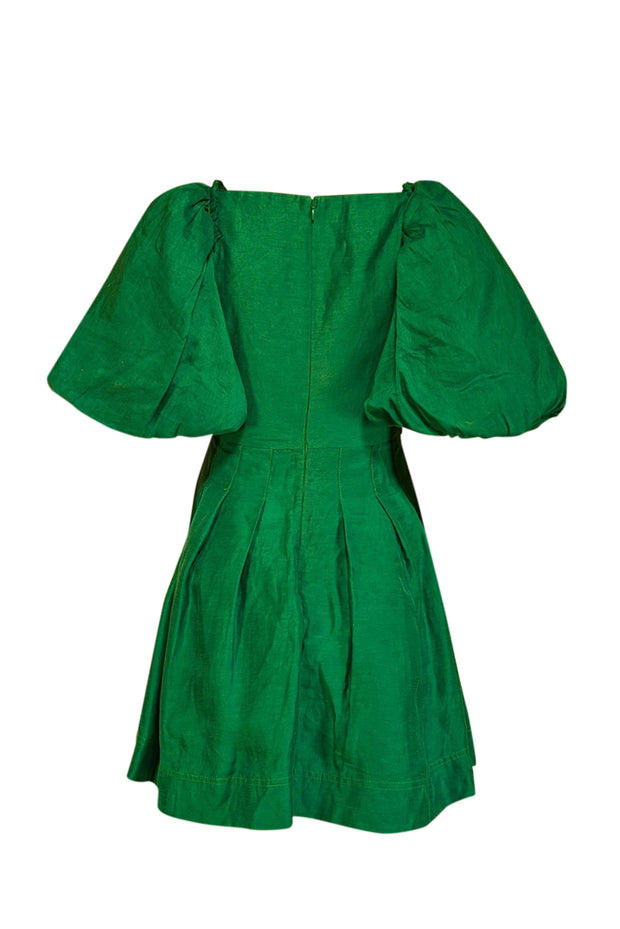 Current Boutique-Aje - Green Puff Sleeve Bust Cut Out Dress Sz S