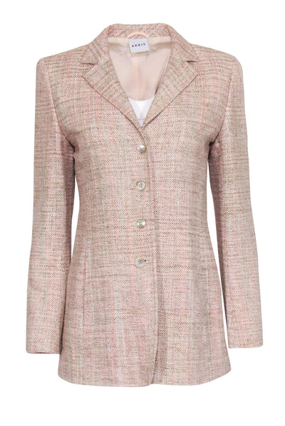 Current Boutique-Akris - Beige & Blush Tweed Blazer Sz 6