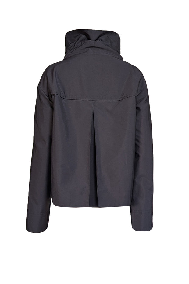Akris Punto - Dark Navy Button-Up Collared Jacket Sz 8 - Current Boutique