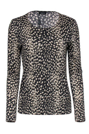 Current Boutique-Akris - Olive & Cream Speckled Print Long Sleeve Sz 12