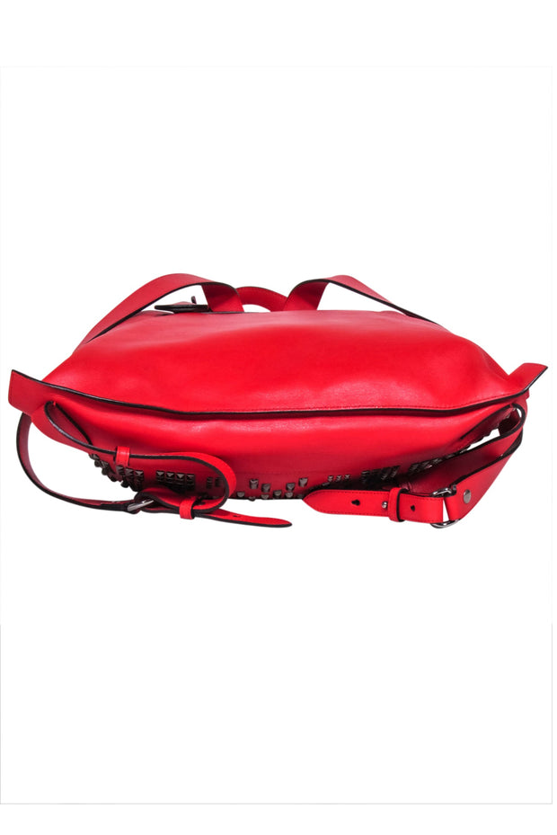 Current Boutique-Alexander McQueen - Red Leather Studded Front Backpack