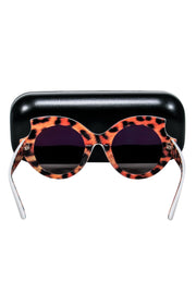 Current Boutique-Alexander McQueen - White Round Frames w/ Tortoise Legs Sunglasses