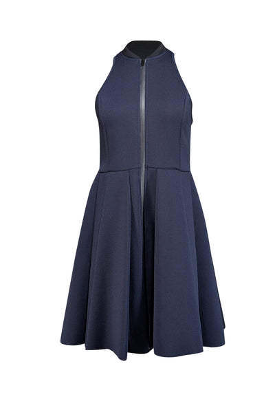 Current Boutique-Alexander Wang - Navy Zipper Front Scuba Knit Dress Sz M