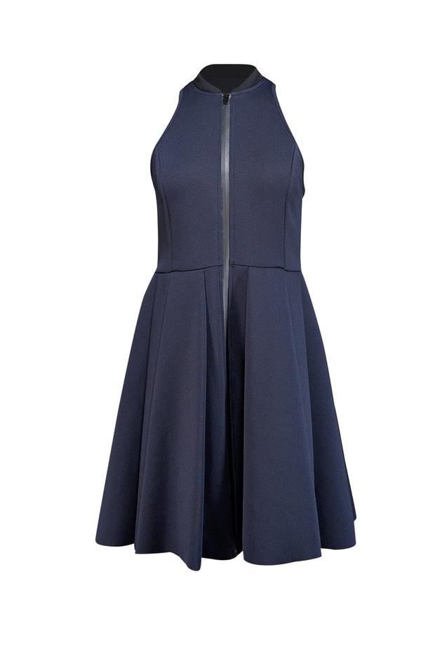 Current Boutique-Alexander Wang - Navy Zipper Front Scuba Knit Dress Sz M