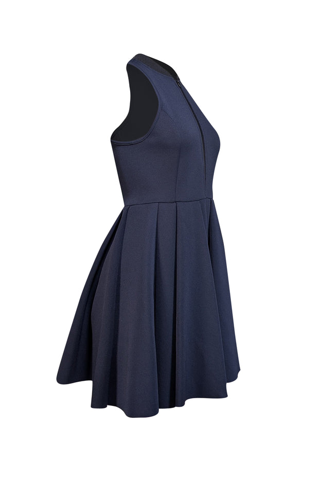 Current Boutique-Alexander Wang - Navy Zipper Front Scuba Knit Dress Sz M