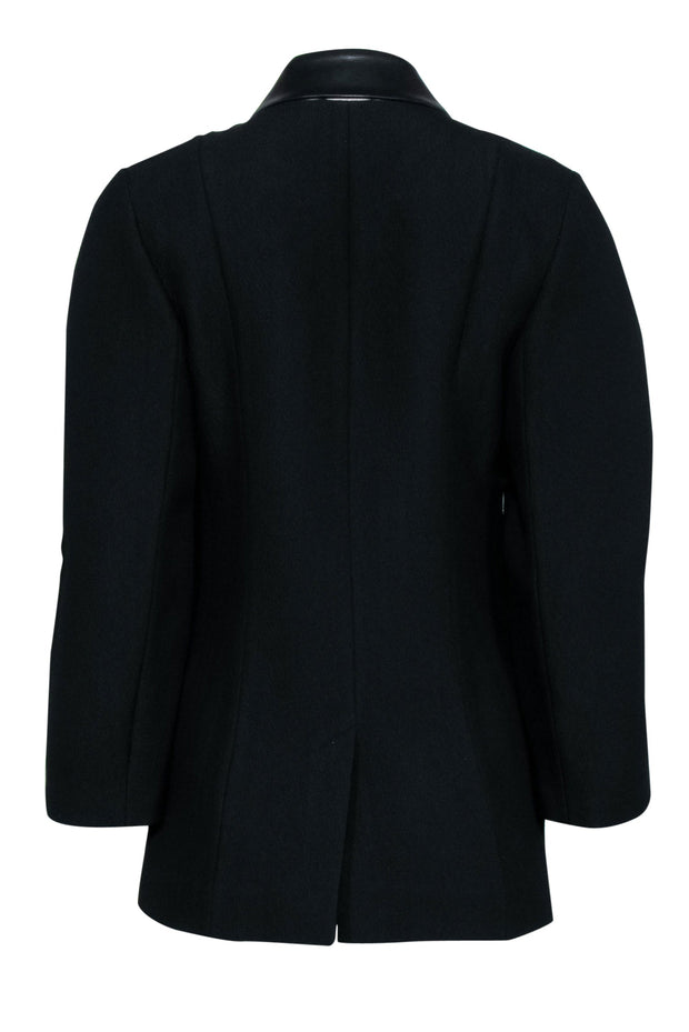 Current Boutique-Alexander Wang - Black Leather Trim Zipper Front Jacket Sz 8