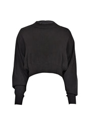 Current Boutique-Alexander Wang - Black Long Sleeve w/ Tan Back Mesh Detail Sweater Sz S