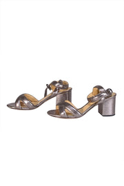 Alexandre Birman - Silver Gunmetal Metallic Strappy Sandals Sz 9.5 - Current Boutique