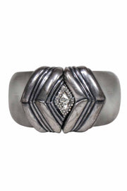 Current Boutique-Alexis Bittar - Silver Large Cuff w/ Jewel Detail Bracelet