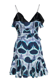 Current Boutique-Alexis - Blue "Kalani" Silk Wrap Mini Dress Sz S