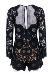 Current Boutique-Alexis - Black Lace Long Sleeve Romper Sz S