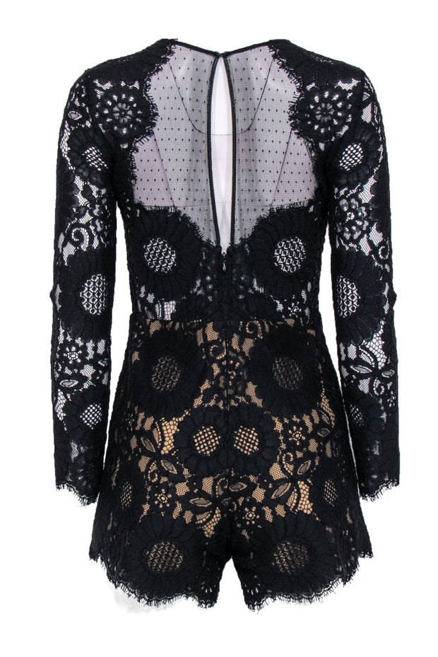 Current Boutique-Alexis - Black Lace Long Sleeve Romper Sz S