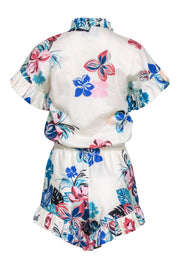Current Boutique-Alexis - White & Multi Color Floral Cotton Romper Sz XS