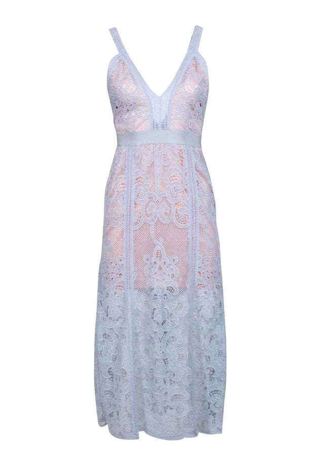 Current Boutique-Alice McCall - Blue Lace Sleeveless Midi Dress Sz 2