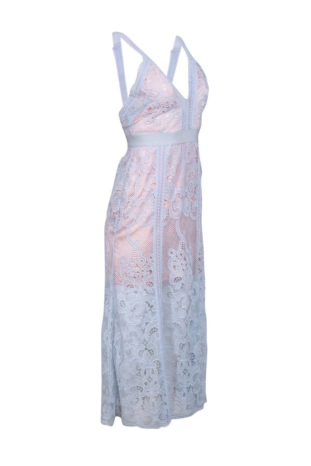 Current Boutique-Alice McCall - Blue Lace Sleeveless Midi Dress Sz 2