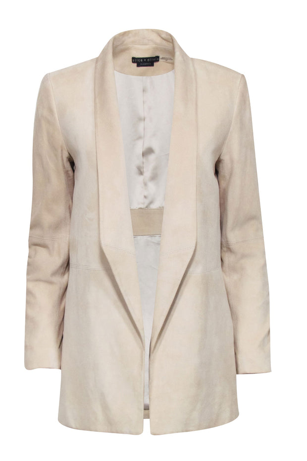 Current Boutique-Alice & Olivia - Beige Suede Open Front Blazer Sz S