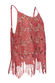 Current Boutique-Alice & Olivia - Salmon Embroidered Sleeveless Top Sz 12