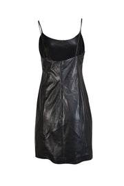 Alice & Olivia - Black Faux Leather Sleeveless Mini Dress Sz 14 - Current Boutique