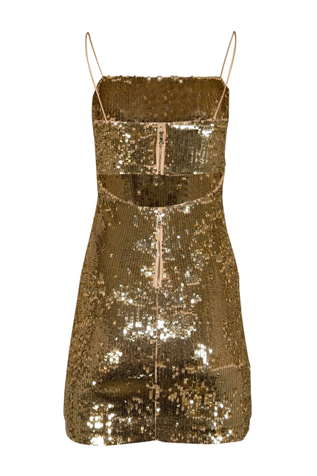 Current Boutique-Alice & Olivia - Pale Gold Sequined Mini Dress Sz 4