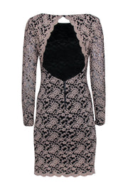 Current Boutique-Alice & Olivia - Blush Embroidery On Black Cocktail Dress Sz 6