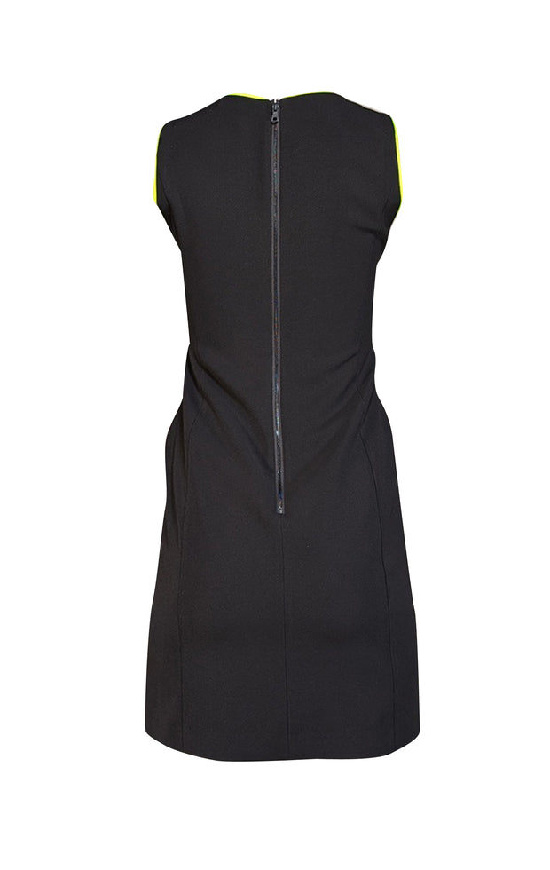 Alice & Olivia - Black Sleeveless Dress w/ Neon Trim Sz 2 - Current Boutique