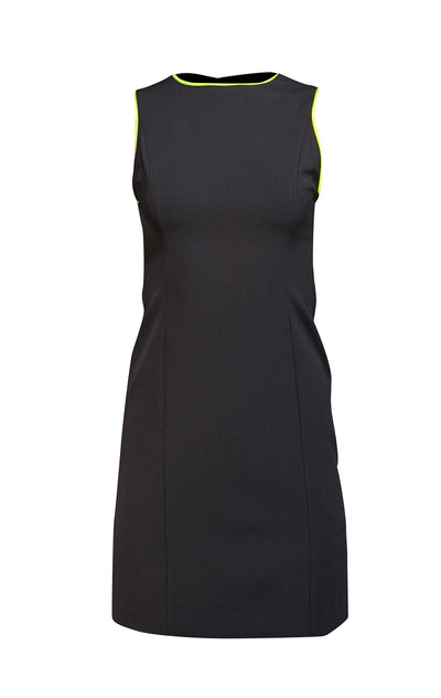 Alice & Olivia - Black Sleeveless Dress w/ Neon Trim Sz 2 - Current Boutique