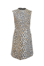 Alice & Olivia - Beige, Tan, & Brown Leopard Print Sleeveless Open-Back Dress Sz M - Current Boutique