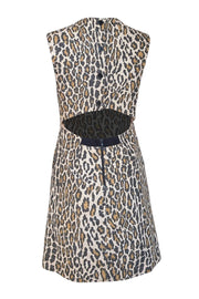 Alice & Olivia - Beige, Tan, & Brown Leopard Print Sleeveless Open-Back Dress Sz M - Current Boutique