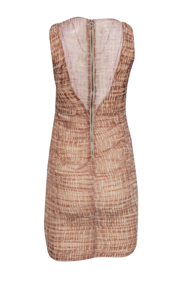 Current Boutique-Alice & Olivia - Beige & Cream Print Crinkle Textured Silk Blend Sz S