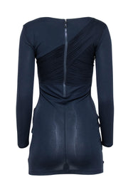 Current Boutique-Alice & Olivia - Navy Ruched Draped Bodycon Dress Sz S