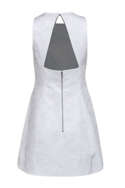 Current Boutique-Alice & Olivia - White Floral Embossed Brocade Sleeveless Dress Sz 10