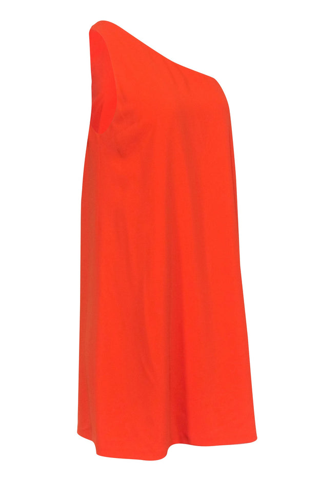 Current Boutique-Alice & Olivia - Orange One Shoulder Shift Dress Sz L
