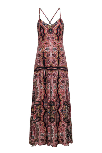 Current Boutique-Alice & Olivia - Red Multicolor Paisley Print "Alves" Maxi Dress Sz 4