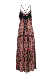 Current Boutique-Alice & Olivia - Red Multicolor Paisley Print "Alves" Maxi Dress Sz 4