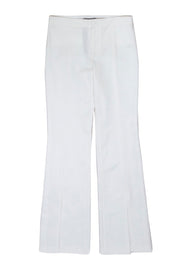 Current Boutique-Alice & Olivia - Ivory High Waist Flare Trousers w/ Front Calf Slit Sz 6