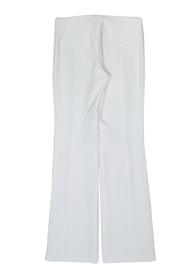 Current Boutique-Alice & Olivia - Ivory High Waist Flare Trousers w/ Front Calf Slit Sz 6