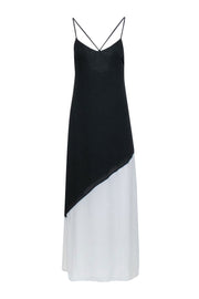 Current Boutique-Alice & Olivia - Black & Ivory Color Block Sleeveless Maxi Dress Sz 2