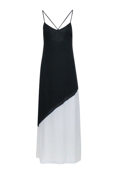 Current Boutique-Alice & Olivia - Black & Ivory Color Block Sleeveless Maxi Dress Sz 2