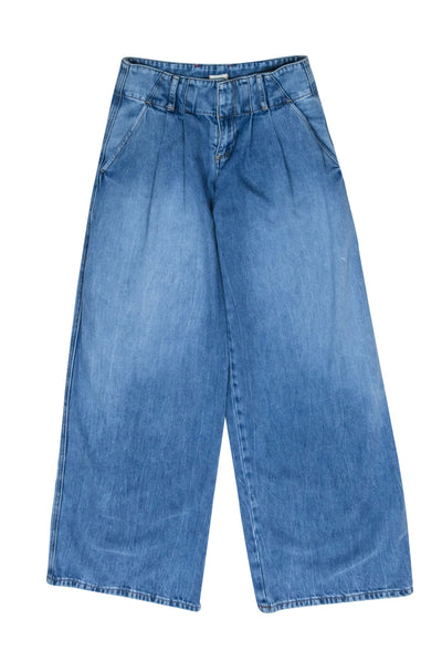 Current Boutique-Alice & Olivia - Medium Wash Pleated Wide Leg Jeans Sz 4