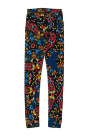 Current Boutique-Alice & Olivia - Black w/ Multicolor Jewel Print Skinny Jeans Sz 0