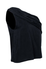 Current Boutique-Alice & Olivia - Black Sleeveless One Shoulder Top Sz S