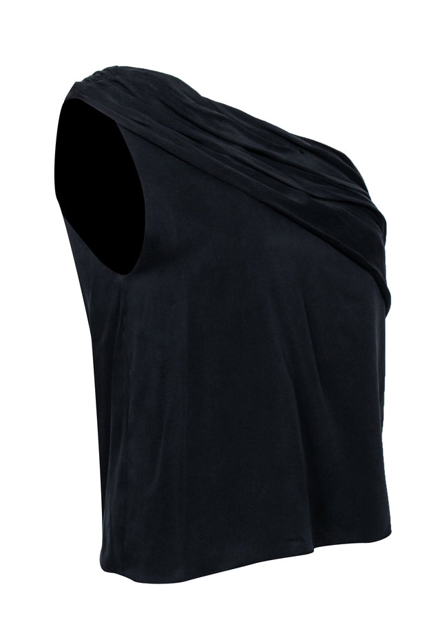 Current Boutique-Alice & Olivia - Black Sleeveless One Shoulder Top Sz S