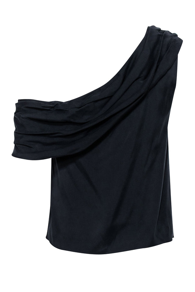 Current Boutique-Alice & Olivia - Black Sleeveless One Shoulder Top Sz S