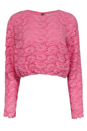Current Boutique-Alice & Olivia - Pink Lace Long Crop Sleeves Sz S