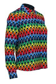 Current Boutique-Alice & Olivia - Multi Color Rainbow Print Button Down Shirt Sz XS