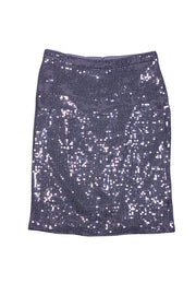 Alice & Olivia - Grey Sequined Pencil Skirt Sz 8 - Current Boutique